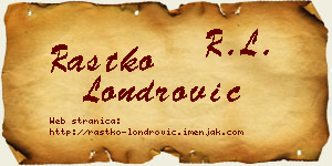 Rastko Londrović vizit kartica